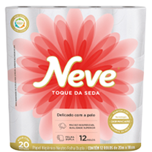 Papel Higiênico Neve Folha Dupla 20m c/12