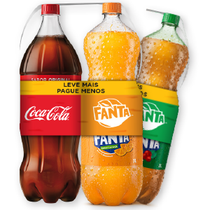 Pack Coca Cola+Fanta Guaraná ou Fanta Laranja 2L LV+ PG- R$15,98 Unidade sai por: