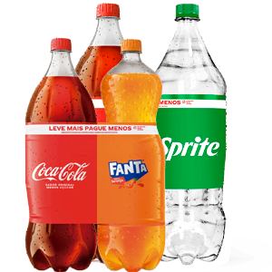 Pack Coca Cola+ Sprite ou Fanta Laranja 2L LV+ PG- R$ 9,98 Unidade sai por: