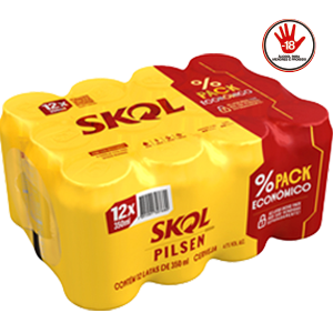 Cerveja Skol Lata 350ml Caixa c/12 R$ 34,68