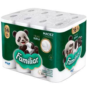 Papel Higiênico Familiar Folha Dupla 30M LV16 PG15