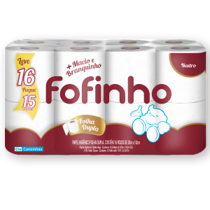 Papel Higiênico Fofinho Folha Dupla 30M LV16 PG15