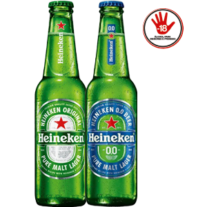Cerveja Heineken/0,0% Long Neck 330ML com 6 R$32,94 a unidade sai por: