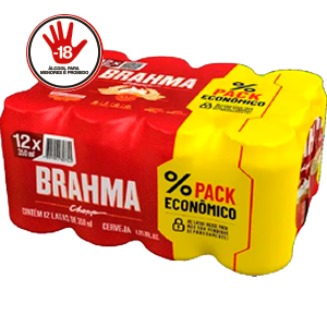 Cerveja Brahma Pilsen Lata 350ml Pack com 12 R$ 32,28 a unidade sai por: